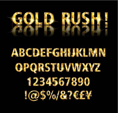 Golden font vector