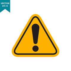 warning sign icon in trendy flat design 