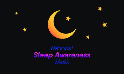 Fototapeta na wymiar Vector illustration on the theme of National Sleep Awareness Week Observed in March.