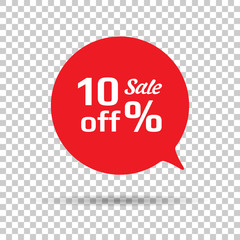 Special offer sale red tag. This is the concept of the price list for discounts, of an advertising campaign, advertising marketing sales, a 10% off discount, a unique offer. Vector illustration.