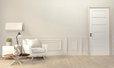 Mock up interior with sofa and decoration modern room design.3D rendering