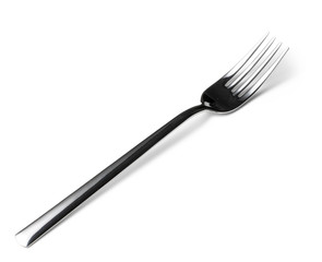 Silver cutlery fork isolated on white background