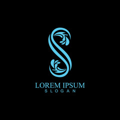 Obraz premium S letter water splash logo design template