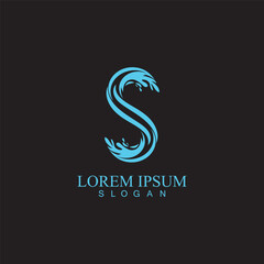 Fototapeta premium S letter water splash logo design template