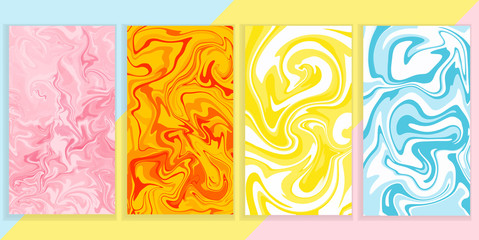Set of colourful fluid phone backgrounds
