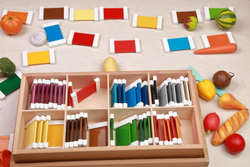 montessori material touch box colored cords №4