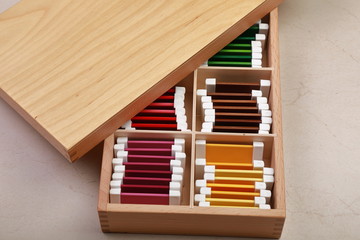 montessori material touch box colored cords №4