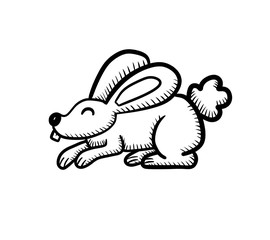 Adorable Stylized Bunny Doodle