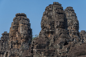 Die Tempelanlage Bayon in Kambodscha mit ihren Gesichtertürmen