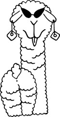  cute doodle alpaca for greeting cards, prints, kids illustrations and thematic designs