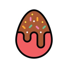 Easter egg with chocolate related sweets and candy vector with editable stroke