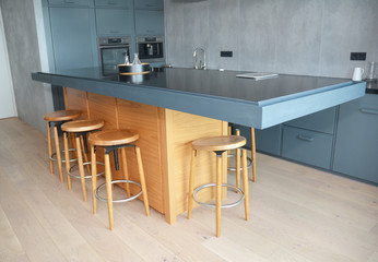 dining room with table and chairs on the modern kitchen