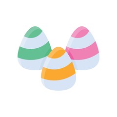Easter eggs related sweets and candy vector in flat design