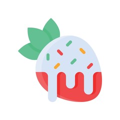 caramel strawberry related sweets and candy vector in flat design