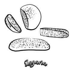 Lagana food sketch separated on white
