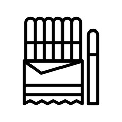 sweets and candy related chocolate stick biscuit vector in lineal style