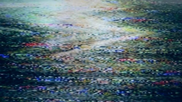Video display is flickering with glitches. Real glitch, noise on a tv screen.