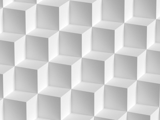Obraz premium Abstract white 3D geometric cubes background. 3d rendering - illustration.