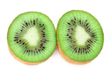 Half of kiwi fruit isolated on white background