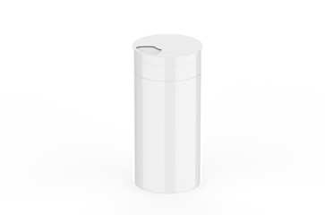 Salt and pepper shaker mock up template, blank round jar pet plastic bottle, 3d illustration