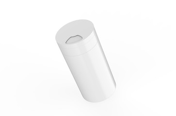 Salt and pepper shaker mock up template, blank round jar pet plastic bottle, 3d illustration