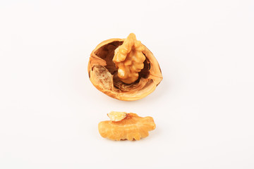 Walnuts. Close-up. Top view.