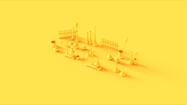Yellow Lab Equipment 3d illustration 3d render