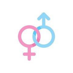 valentines related love and romance genders sign in vector in flat design,