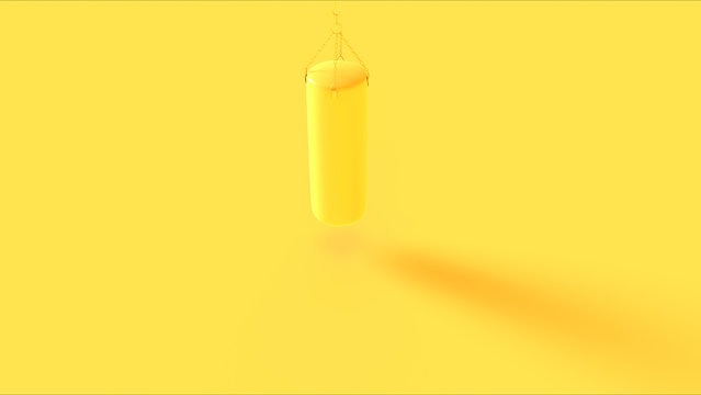 Yellow Punching Bag 3d illustration 3d render