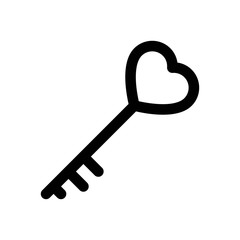 valentines related love and romance heart key vectors in lineal style,