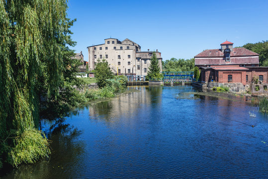 River Rega in Gryfice town, West Pomerania Province of Poland