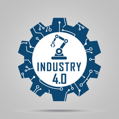 Industry 4.0 concept. Vector illustration isolated on white background.