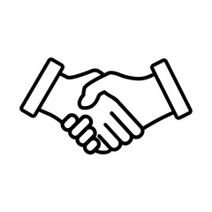 Business agreement handshake line art icon