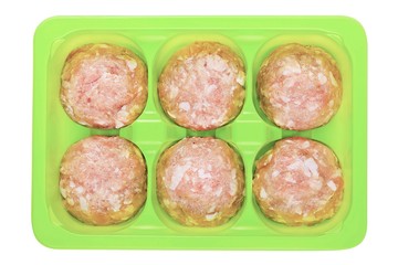 round meatballs made from raw minced