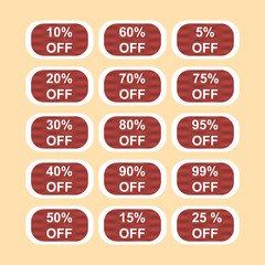 Set of special offer sale shade tags.