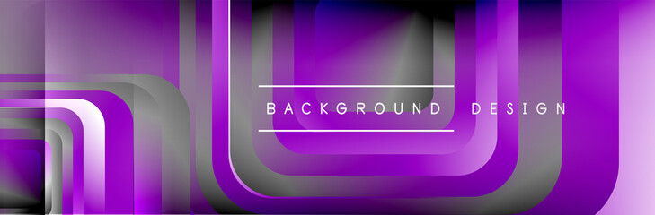 Round squares shapes composition geometric abstract background. Vector Illustration
