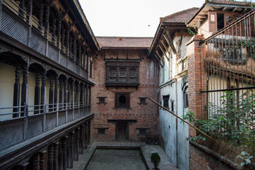 Fototapeta na wymiar View from inside the 55 Windows Palace in Durbar square, Bhaktapur, Nepal