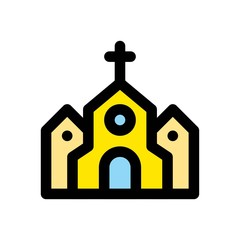 love and wedding related church building vectors with editable stroke,