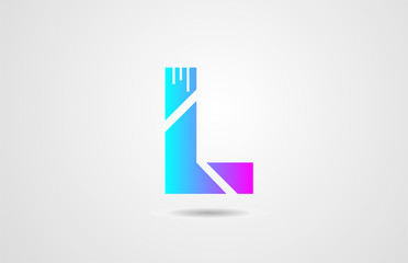 pink blue alphabet letter L logo icon design template for corporate business