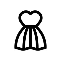 love and wedding related heart shape wedding dress vectors in lineal style,