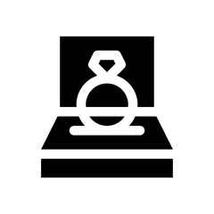 love and wedding related expensive ring in box vectors with solid design,