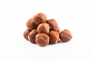delicious nuts on white background