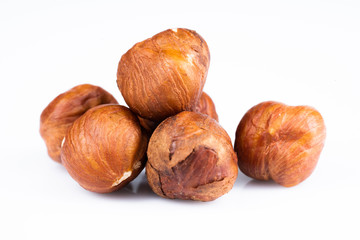delicious nuts on white background