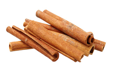 Cinnamon on a white background