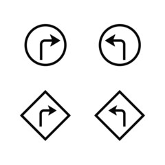 set of road direction symbol icons