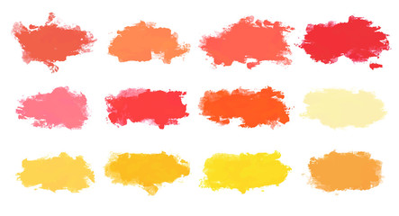 Colorful pastel watercolor splash set for your design, vector.