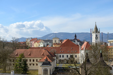 Fototapeta na wymiar View towards Castle Square in Teplice, Czech Republic.