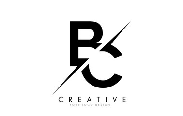 BC B C Letter Logo Design with a Creative Cut.