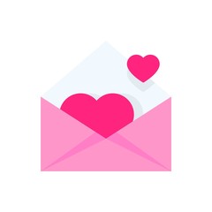 valentines related love and romance envelope with hearts vectors in flat design,