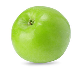 green apple isolated on white background. one apple.